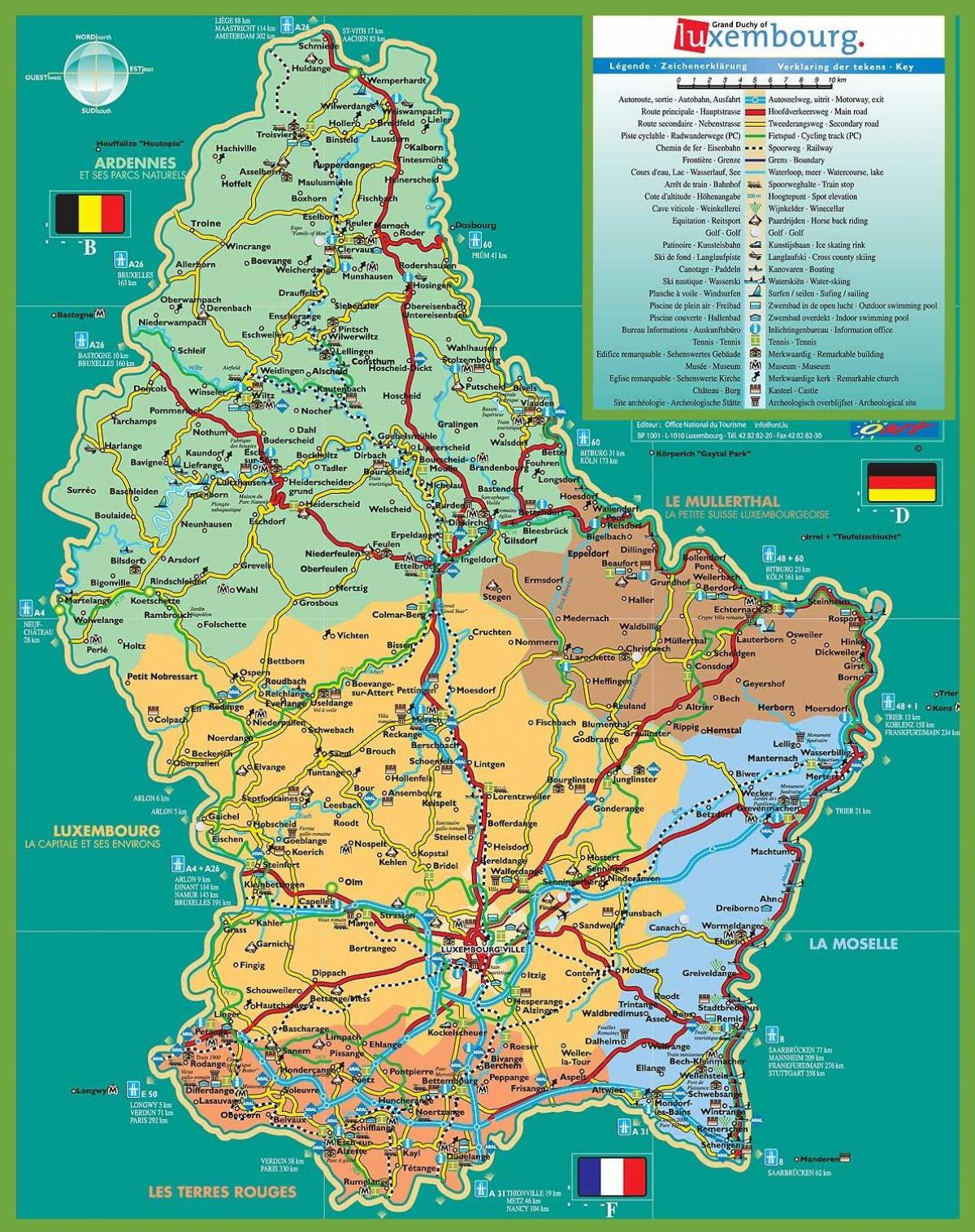 Luxemburg nähtävyydet kartta