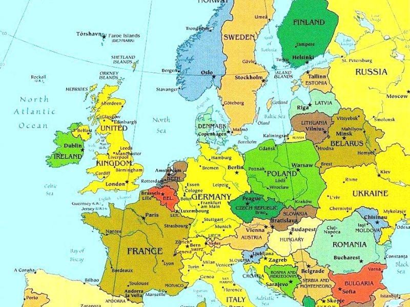 kartta Luxemburgin ja ympäröivien maiden