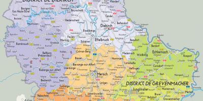Luxemburgin maa kartta