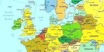 Kartta Luxemburgin ja ympäröivien maiden